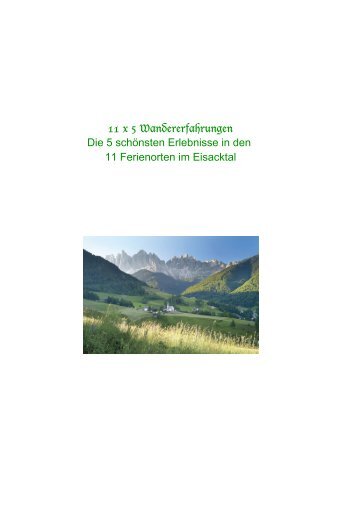 11x5 Wandererlebnisse im Eisacktal