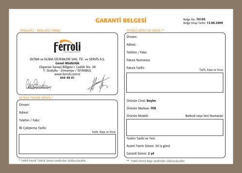 Аккумулятор garanti belgesi