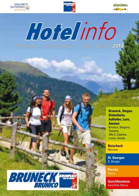 Preisliste · Listino prezzi · Hotel Guide 2012 - Bruneck
