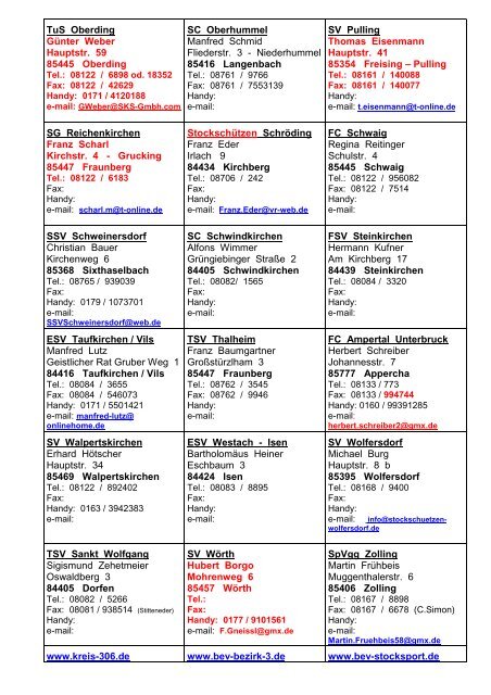 adressverzeichnis eisschützenkreis 306 freising - erding