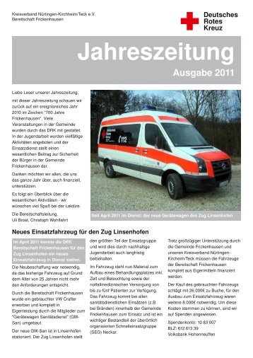 Jahreszeitung Ausgabe 2011 - DRK Frickenhausen