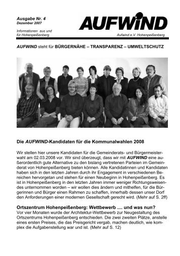 Zeitung AUFWIND, Ausgabe 4/2007 - AUFWIND eV Hohenpeißenberg
