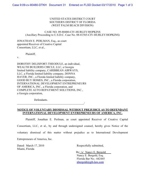 Notice Of Voluntary Dismissal Defendant International Development what-does-a-dismissal-without-prejudice-mean-for-consumer-in-collection
