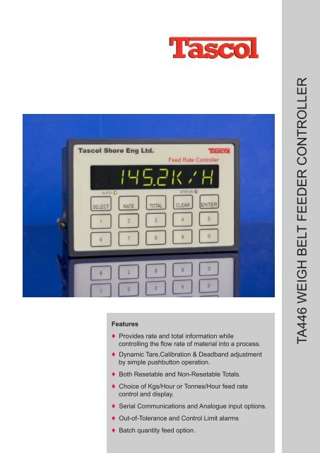 Ta446 Weigh Belt Feeder Controller Tascol Shore Engineering Ltd