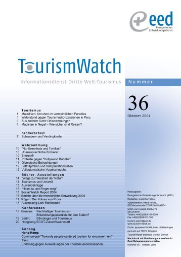 Informationsdienst Dritte Welt-Tourismus - Tourism Watch