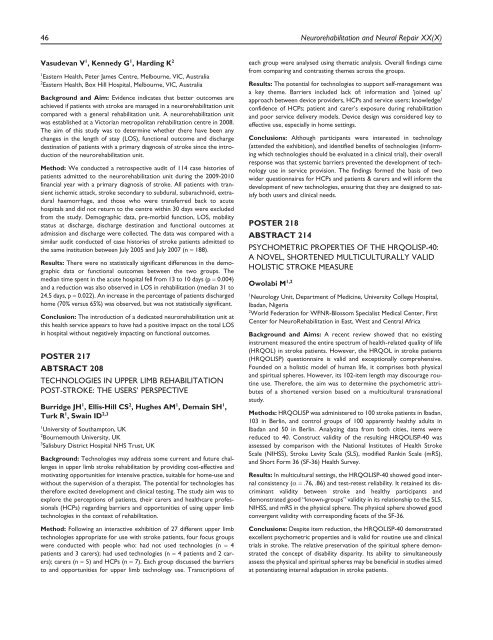 WCNR 2012 Poster Abstracts - DC Conferences