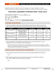FUNCTIONAL ASSESSMENT INTERVIEW FORM—YOUNG CHILD