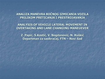 Departman za saobraćaj FTN – Novi Sad