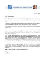 A LETTER FROM AESC PRESIDENT PETER FELIX February 2007 ...