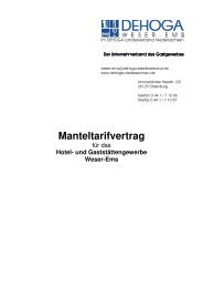 Manteltarifvertrag - DEHOGA Niedersachsen