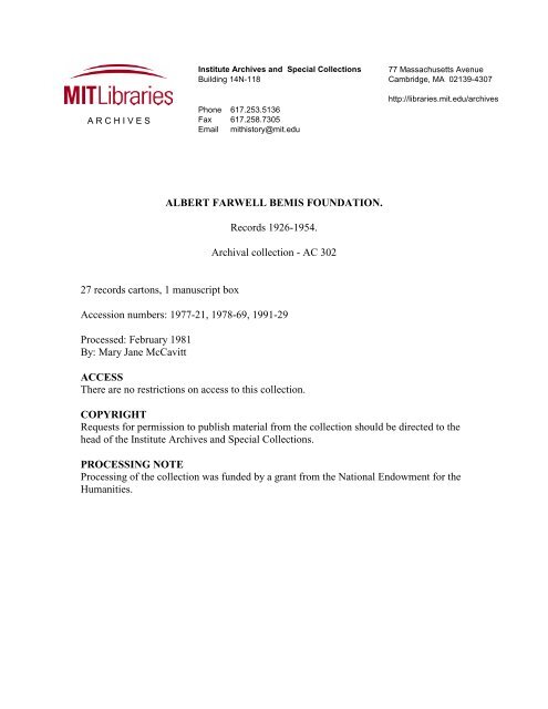 AC 302 - MIT libraries