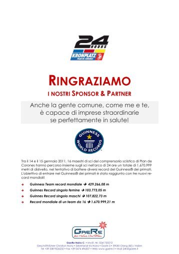 204 Ringraziamo i sponsor e partner - Kronplatz