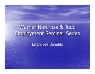 Warner Norcross & Judd Employment Seminar Series