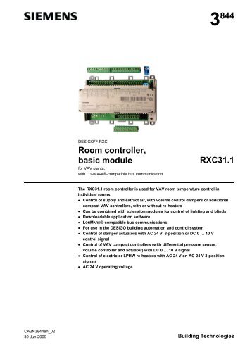 RXC31.1 Room controller Basic module