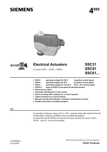 4895 Electrical Actuators SSC31 SSC81 SSC61... - Ifs Store