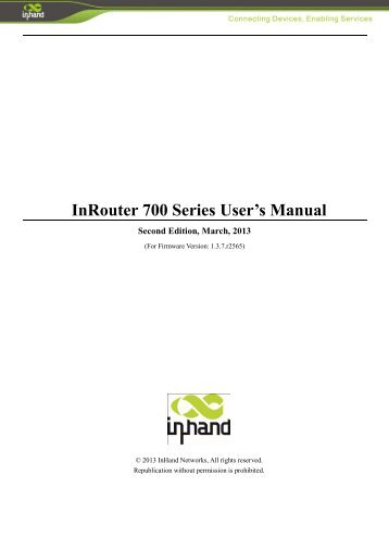 InRouter 700 Series User’s Manual