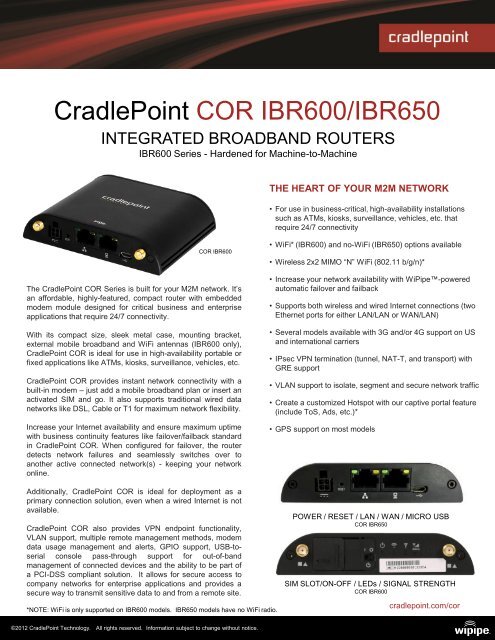 CradlePoint COR IBR600/IBR650