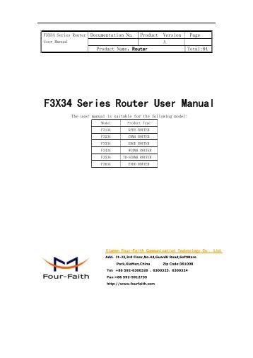 F3X34 Series Router User Manual