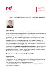 La lettre d’information de la section PS de Pont-Audemer