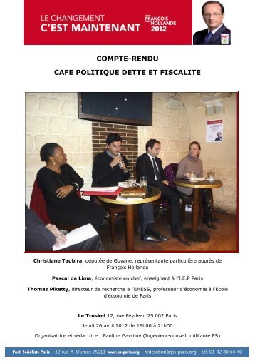 CAFE POLITIQUE DETTE ET FISCALITE
