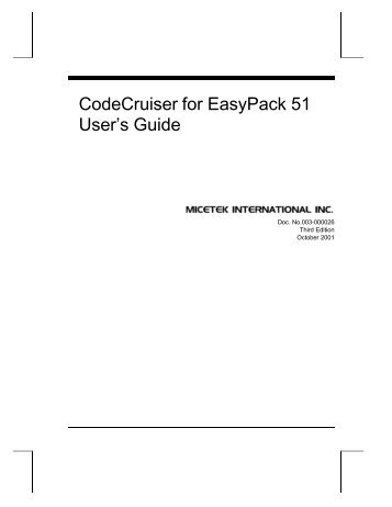 CodeCruiser for EasyPack 51 User’s Guide