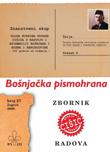 Pismohrana 2009 - VijeÄe boÅ¡njaÄke nacionalne manjine Grada ...