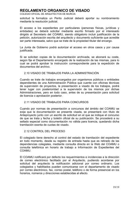 COLEGIO OFICIAL DE ARQUITECTOS DE MURCIA