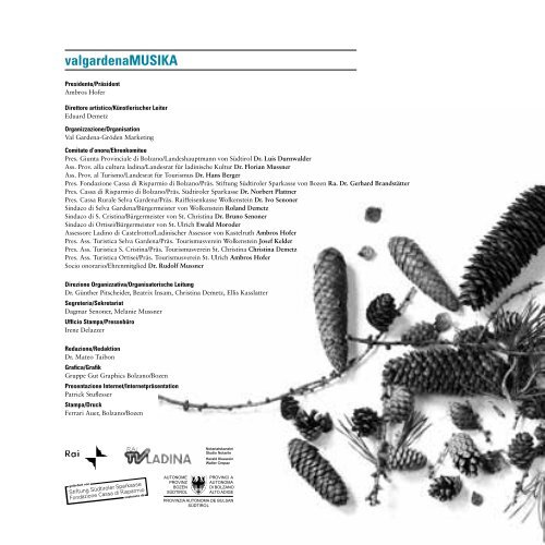 Programm 2009 Valgardenamusika