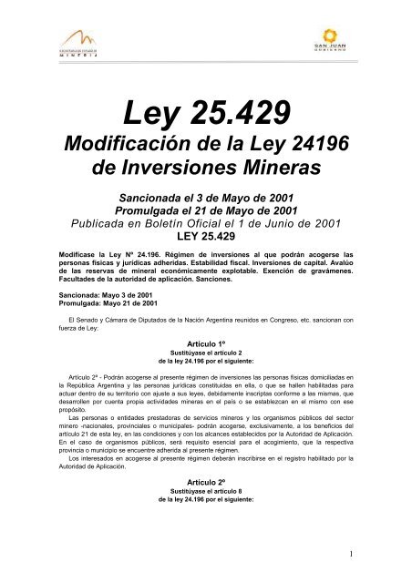 Ley 25.429