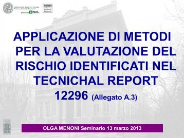 Applicazione di metodi per la valutazione del rischio ... - epm