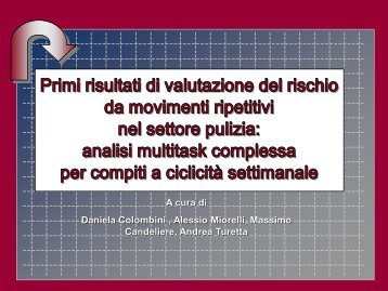 A cura di Daniela Colombini  Alessio Miorelli Massimo Candeliere Andrea Turetta