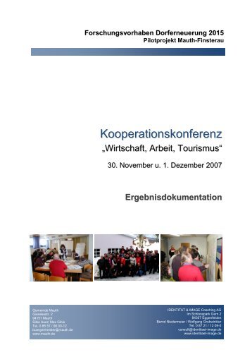 Grundidee der Kooperationskonferenz - Gemeinde Mauth