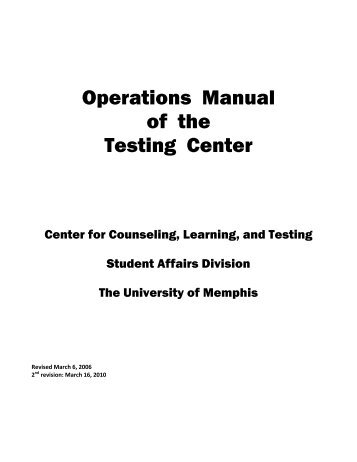 Operations Manual of the Testing Center