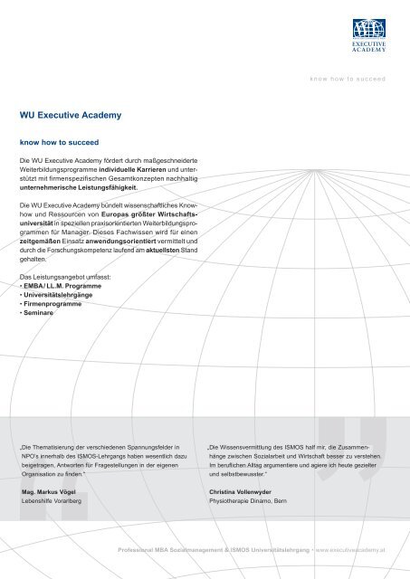 Professional MBA Sozialmanagement & ISMOS ... - WIFI Croatia