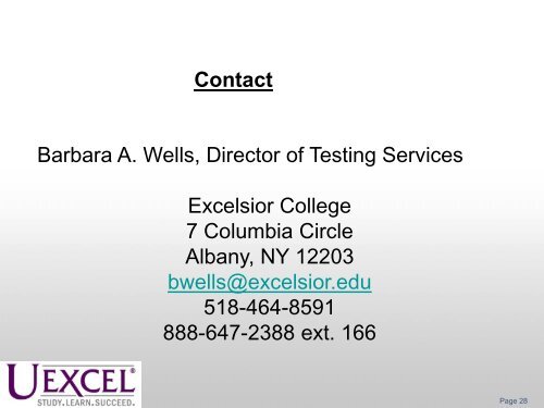 A Whole Lot of Testing Going On UExcel and Excelsior College Examinations