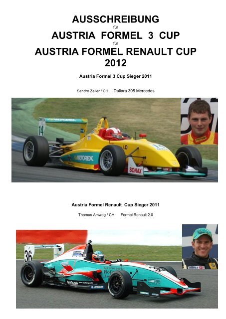 AUSSCHREIBUNG AUSTRIA FORMEL 3 CUP ... - AUSTRIA F3 CUP