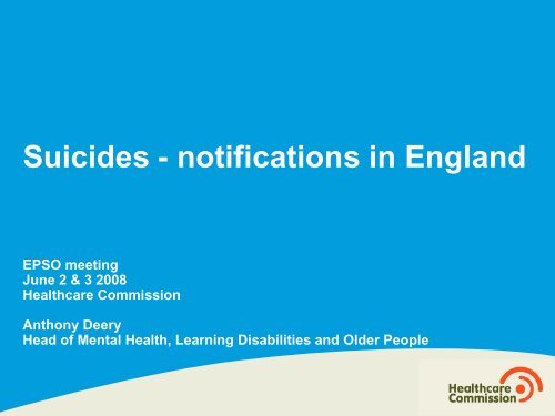 Suicides - notifications in England