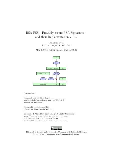 RSA-PSS â Provably secure RSA Signatures and their ...