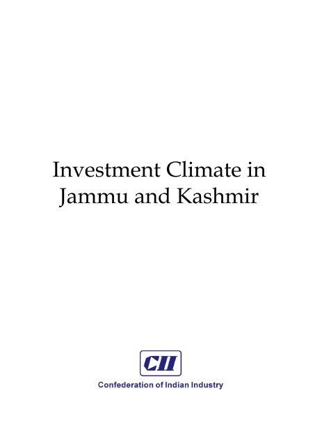 Investment Climate in Jammu and Kashmir