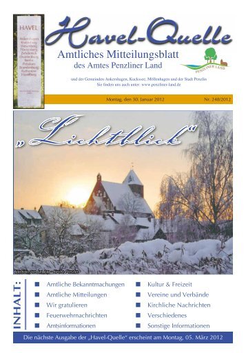 Unsere aktuelle Ausgabe 2012 kommt bald! - Amt Penzliner Land