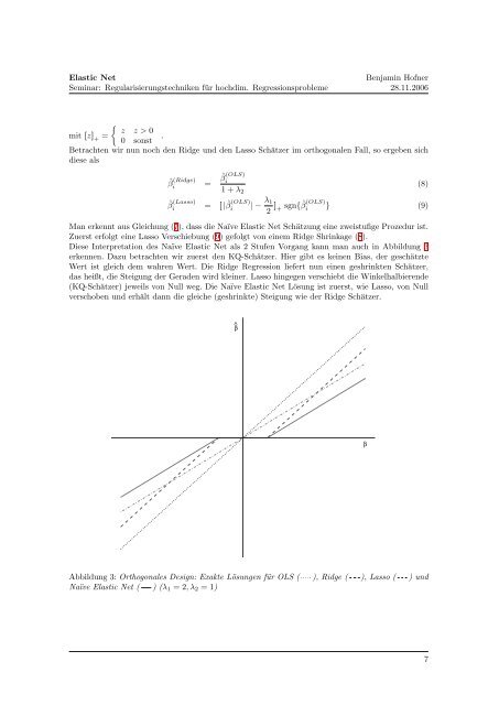 Elastic Net Seminar: Regularisierungstechniken ... - Benjamin Hofner