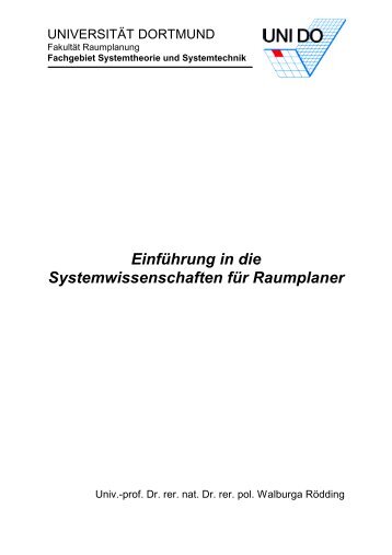 Einführung in die Systemwissenschaften für Raumplaner