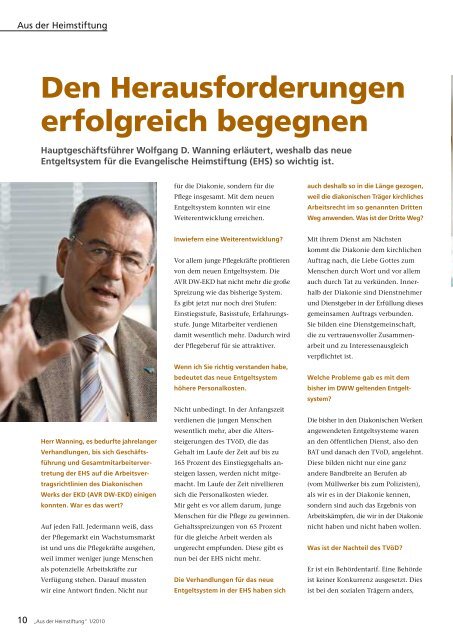 Das Magazin 1/2010 - Evangelische Heimstiftung