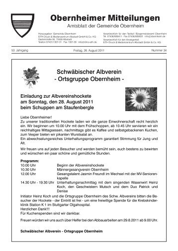 Einladung zur Blutspende in Obernheim - Gemeinde Obernheim