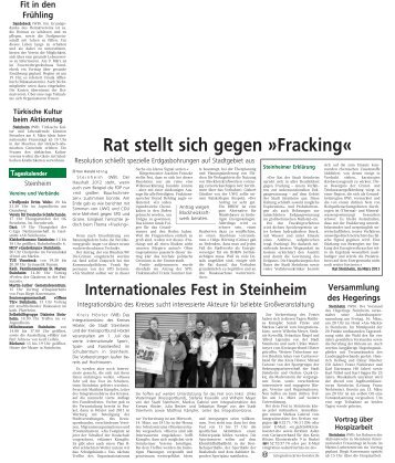 Rat stellt sich gegen »Fracking« - Stadt Steinheim