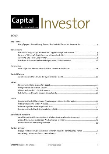 CAPITAL Investor Nr. 31/2012