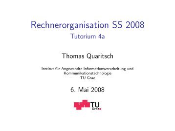 Rechnerorganisation SS 2008