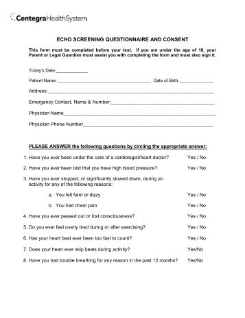 Pre-Screening Questionnaire and Consent Form