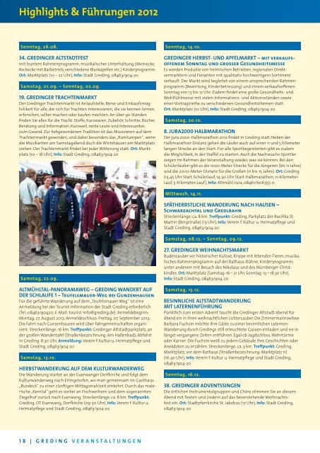 Ihr Urlaubsmagazin 2012 - Stadt Greding