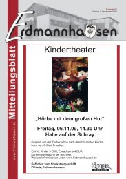 Freitag, 06.11.09, 14.30 Uhr Halle auf der Schray - Gemeinde ...